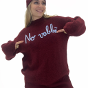 maglione con scritta ricamata no vabbe